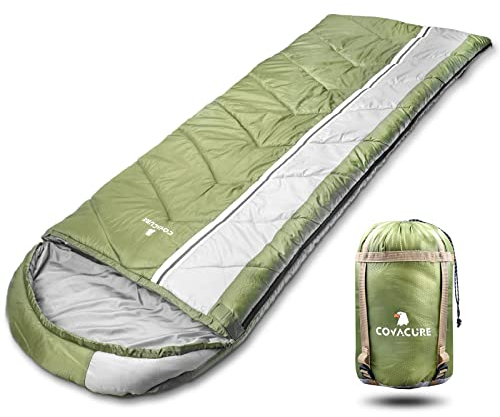 COVACURE Schlafsack Camping – Ultraleichter Sommerschlafsack und Deckenschlafsack, 3 Jahreszeiten Sleeping Bag für Kinder und Erwachsene, kleines Packmaß, 220 x 80 cm