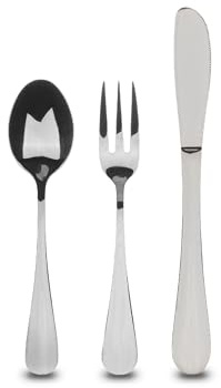 Set 3 cubiertos infantiles en acero inoxidable Bergner colección Munich Silver shiny