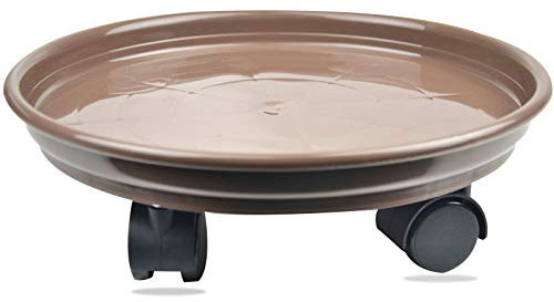 Myuilor Bac à plantes gris de 30,5 cm, 1 lot de chariot à roulettes pour pot de fleurs rond pour intérieur