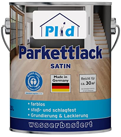 PLID® Parquet – vernice trasparente – semilucido adatto per sigillare pavimenti in sughero, parquet e pavimenti in legno, scale in legno e mobili interni – resistente agli urti – Made in Germany 2,5 l