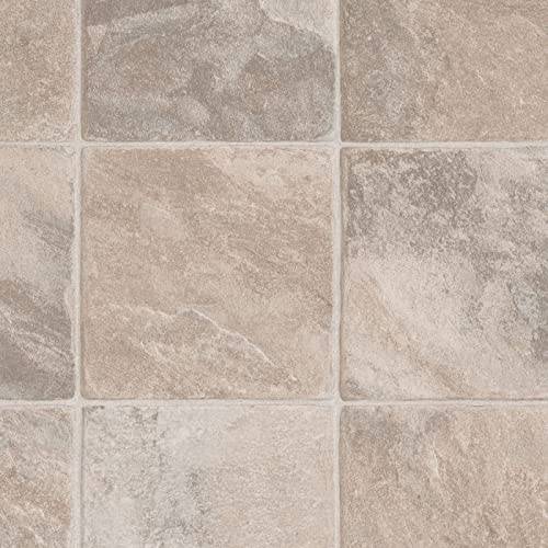 Stone Tile Effect Goliath 450 Vinyl Flooring 4.5mm Extra Thick Lino for Bathroom Kitchen Hall (Granite Grege, 2m x 2m)