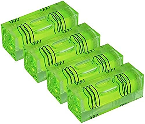 Generic RGRESE Acryl-Wasserwaage, Rechteckig, Hochpräzise, Dreireihig, Grün, 40 x 15 x 15 mm, 4 Stück