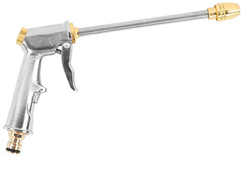 Hochdruck-Wasserpistole mit Verstellbarer Messingdüse, Zinklegierung, 3/4 Zoll Anschluss, für Autowäsche, Gartenbewässerung und Haustiere