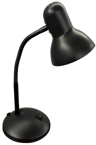 BEL AIR HOME - Lámpara de Escritorio PISA, Flexo para Mesa de Trabajo o Mesita de Noche de Metal con Interruptor ON/OFF, 1xE27 (BOMBILLA NO INCLUIDA) (GRIS)