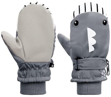Century Star Fäustlinge Kinder Winterhandschuhe Skihandschuhe Schneehandschuhe Für Jungen und Mädchen Grau 2-4 Jahre