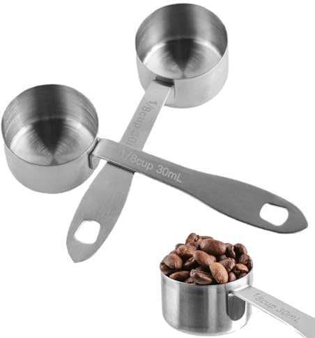 Gsycle 2PCS Stainless Steel Coffee Scoop, 30ML Metal Coffee Measuring Scoop Tablespoon Scoops Coffee Tools with Long Handle for Ground Coffee, Beans