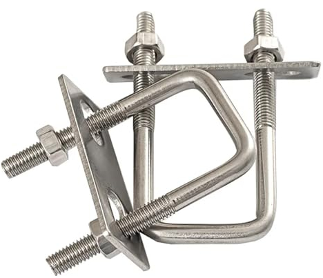 U-Bolzen aus Edelstahl 304, rechtwinklige Schraube, U-Quadrat-Klemme, Schnalle, quadratische Rohrschelle, quadratische Klemme, rechtwinklige U-Klemme (Size : M8 50x100mm 3pcs)