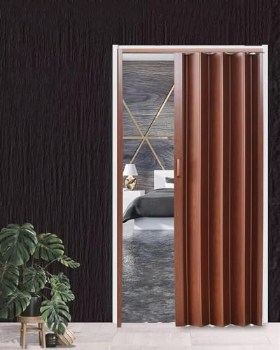 Falttür Schiebetür Aus PVC-Paneelen mit Ziehharmonika-Muster und Griff, 30x80/ 32x80 Zoll/ 48 X 80/ 60x80 Zoll, Temporärer Raumteiler für Küche, Bad und Terrasse(76x80in(196x203cm))