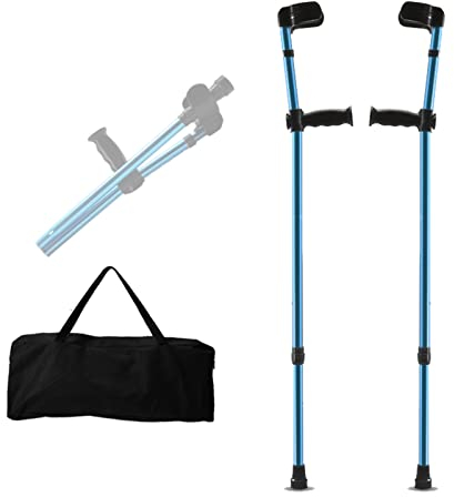 HIARAN Krücken 1 Paar Unterarmkrücken für Erwachsene, höhenverstellbar, Leichter tragbarer Gehstock aus Aluminium, ergonomischer Griff, sicherer Gehstock für Männer und Frauen Lucky Star