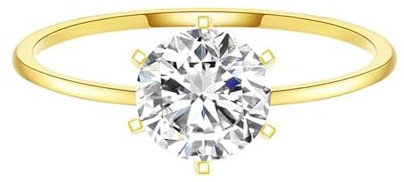 Epinki Echt Goldschmuck, Gelbgold 750 18 Karat Ringe, Solitär Antragsring mit Rund 1ct Moissanit, 18K Gold Hochzeitsring Trauringe Gr.54 (17.2)