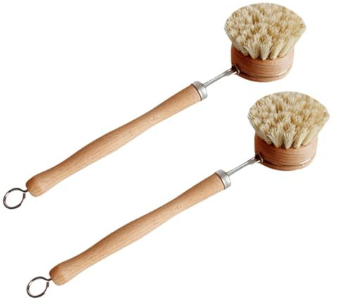 COLLBATH 2stücke Spülbürsten Für Töpfe Und Pfannen Mit Langem Griff Aus Sisal Für Topfreinigung Und Geschirrreinigung Einfach Zu Verstauen Dank Aufhängeloch Für Zuhause Und Küche