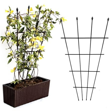 Metal Garden Trellis for Climbing Plants 47.2in Fan Shape Indoor/Outdoor Plant Trellis for Potted Plants DIY Flower Pot Supports