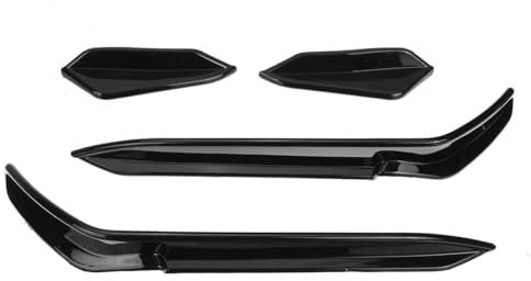 SQWDWEGF 4X Auto Vorderen Stoßfänger Seite Canards Stoßstange Lip Spoiler Für VW Für Golf MK 7,5 7,5 R Für R-Linie 2017-2020 Seite Splitter Lip Frontspoiler Frontlippe(Glänzend schwarz)