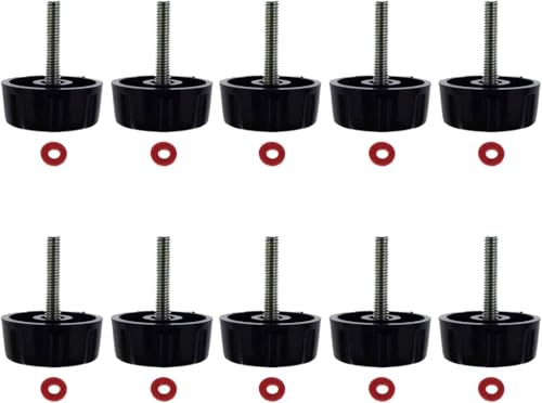10 Stück schwarze Angelrolle, Ersatzteile, Schrauben, Muttern, Kappen für Knauf, Power-Griff