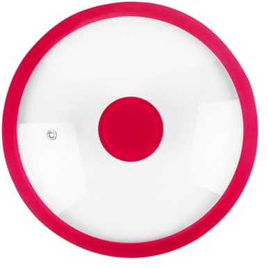 MagiDeal Universaldeckel, Glasdeckel, Küchenzubehör, Deckel, Topfdeckel, Ersatzdeckel für Pfannen, Woks, Töpfe und Bratpfannen, Rot, 33 cm