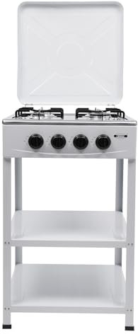 DAOHHFO Cocina de gas independiente con 4 quemadores independientes, cocina de gas independiente, ideal para cocinas y exteriores, con soporte antideslizante y doble estante (49 x 49 x 79 cm), color