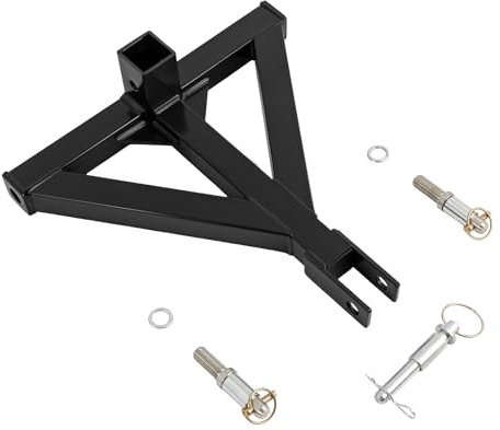 3-Punkt Anhängerkupplung mit 2 Aufnahme, Dreieck Trailer Hitch für Traktor, Gartenbau & Landwirtschaft, Robustes Eisen, hohe Belastbarkeit, einfache Montage, universal