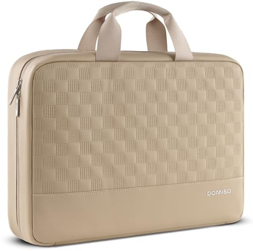 DOMISO Laptoptasche 17 Zoll,Wasserdicht Laptophülle Schutzhülle mit Griff, Laptop Sleeve Notebook PC Case für 17,3 Zoll Lenovo/HP/Acer/Chromebook/Dell/MSI,Beige