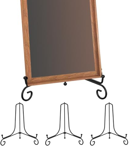 Arroopu Lot de 4 chevalets en métal pour présentoir - Support de table de 12,7 cm - Chevalets trépied pour photos, décoration d'intérieur pour livre, photo