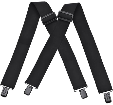 DonDon Hosenträger Herren extra stark - Hosenträger schwarz für Arbeitshosen und Anzug mit starken Clips lang schmal oder Riemen für Herren breit in Y-Form oder X-Form