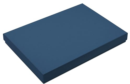 1x DIN A4 - Hochwertige Geschenk- und Aufbewahrungsbox - 30,2 x 21,3 x 2,1 cm - Dunkelblau - stabiler 650 g/m² Karton