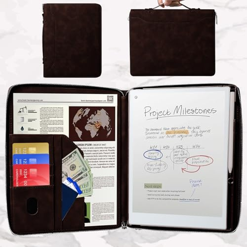 E NET-CASE Premium PU Leather Case for Remarkable 2 Tablet 10.3 inch (2020 Released), Business Handheld Design Cover for Remarkable 2 Digital Paper with Zipper & Pen Holder (Fantasy Brown)
