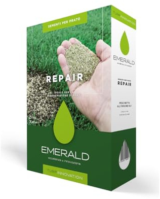 Emerald REPAIR, Semi per Prato Inglese Rigenerante, Crescita Veloce, Alta Resistenza e Colore Verde Brillante anche d’Inverno,1kg x 40mq (1)
