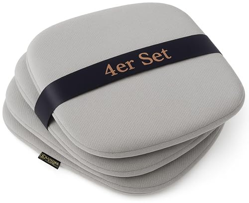 SILUK Sitzkissen 40 x 40 x 4 cm – Royal Velvet Velours, 4 cm dick & weich, Abnehmbarer Bezug mit Reißverschluss (handwaschbar) – 4er Set – passend für IKEA GRÖNSTA & ODGER (Graue Ziegelstruktur)