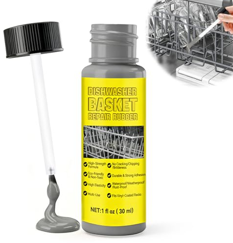 Spülmaschinenkorb Rost Reparatur, Geschirrkorb Reparatur Weiss Flüssigkunststoff, Rostschreck für Spülmaschine-Flüssige Abziehbare Gummibeschichtung-30ml (Grau)