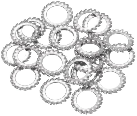 QUARKZMAN 25 Pcs Arandelas De Bloqueo Con Dientes Externos Plata