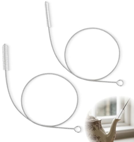 Cepillo de limpieza de tubos flexible 100 cm 2 piezas de acero inoxidable y nylon, escobillón largo para pajitas, tuberías, desagüe cocina, fregadero, cafetera, acuario y radiador
