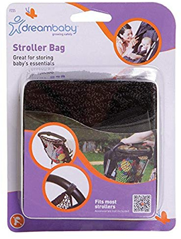 Dreambaby Baby Stroller Net Bag - Pushchair & Pram Mesh Net Storage Compartment Organizer -Black - Model F235