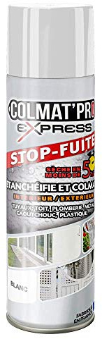 PASSAT OUTILLAGE Bitume Spray Anti-Infiltration Pour Sceller Et Tampon, Usage Intérieur Et Extérieur, 300 Ml Blanc