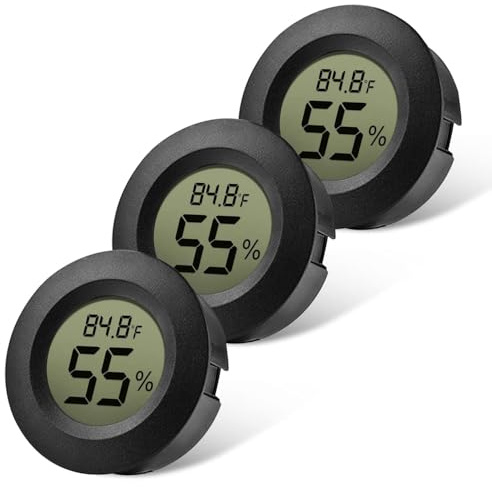 EEEKit 3PCS Hygrometer Humidity Meter: Indoor Outdoor Temperature Gauge | High Accuracy - Easy to Read LCD Screen - Humidity Sensor for Home Office