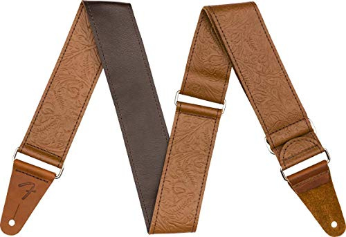 Fender© Tooled Leather Strap, 2, Brown