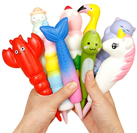 Anboor Random 5 Pcs Stifte Griff Set Squishies Soft Slow Rising Duft Kawaii Pencil Topper Squishies Stifthalter Stress Relief Kids Toys