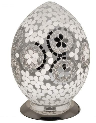 Mosaic Glass Egg Lamp - Mirrored Art Deco