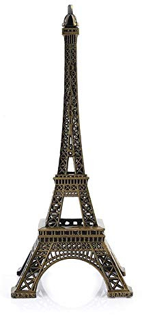 Nikou Tour Eiffel Decoration Bronze Architecturale, Ton Bronze Paris Tour Eiffel Figurine Statue Modèle Réplique de Célèbre Paris Landmark Ornement Décor pour Table (25cm)