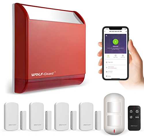 Wolf Guard LB-12WF WiFi Alarm Siren, Wireless Home Garage Alarm Security System,APP Control Shed Alarm