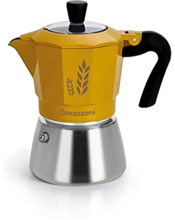 Orziera 2 Tazze, Caldaia bimetallo: acciaio esterno+ alluminio interno per un ottimo caffè d'orzo, Certificata AICAF Accademia Italiana Maestri del Caffè, Gas