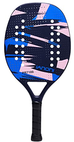 Beach Tennis Paddle Beach Tennis Racket Carbon Fiber with EVA Memory Foam Core Tennis Paddles-One Paddle+One Carrying Mesh Bag(Blue)