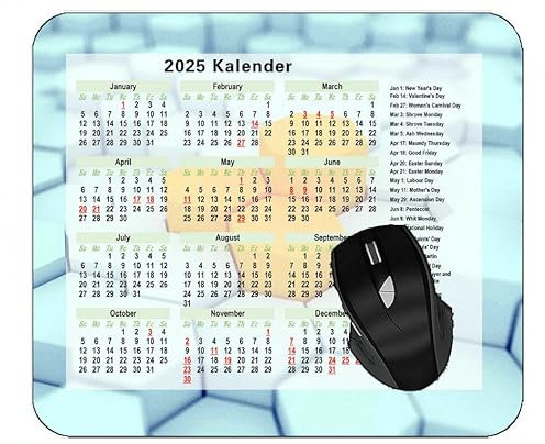 2025 UK Calendar Mouse Pads,Form Shape Glass Light Custom Gaming Mouse Pads with Designs