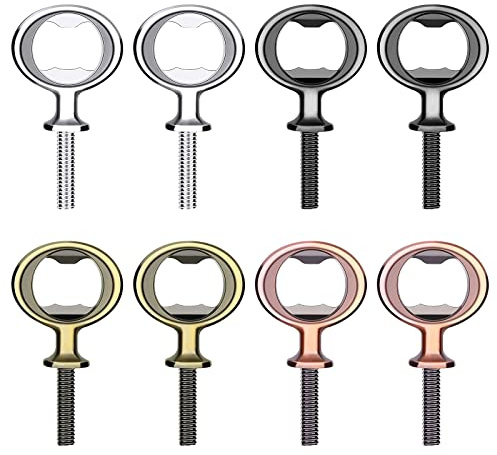 Ohiyoo Metal Bottle Opener Insert Kits 8 Pack Blank Stainless Steel DIY Hardware Flat Bottle Opener Inserts for Wood Turning Kits (Mix Color)