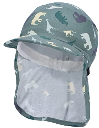 Sterntaler Unisex barn skärmmössa nacke. Safari barnmössa, mörkgrön, normal, Mörkgrön