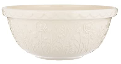 Mason Cash IN THE MEADOW Steingut Rührschüssel groß 4L, Ø 29 cm, mit Blumenmotiv, spülmaschinenfeste, splitterresistente Teigschüssel für Brotteig & Kuchenteig, hochwertige große Schüssel
