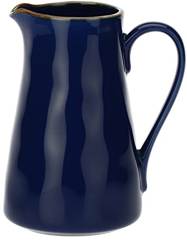 Thun Rose & Tulipani, Brocca Piccola di Colore Blu Cobalto in Ceramica con Bordo Dorato, Linea Concerto, Capienza 600ml