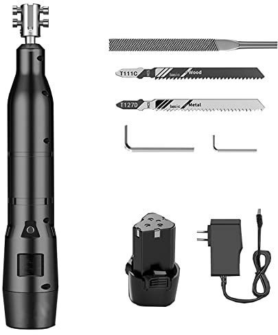 Lime per Unghie, Set di seghe per Utensili elettrici, con Caricatore, Kit di Lima in Acciaio 5 * 125 mm, seghetto da 100 mm e Lame per Sega per la Lavorazione del Legno,