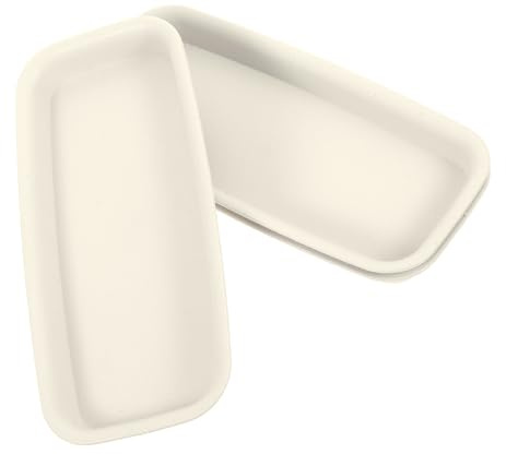 Yardwe Plateau Étanche Rectangulaire pour Pots De Fleurs 3 Pièces Bac De Récupération d'eau Antidérapant Accessoire Jardinage 8.5 X 21 X 2.5 Cm Idéal pour Plantes en Intérieur Et Extérieur