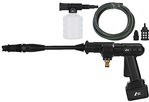 AGT Akku Dampfstrahler: Mobiler Akku-Druckreiniger mit Schaumdüse, 10bar, 33W, 1.500mAh, 22V (Reiniger, Terrassenreiniger, Kfz)