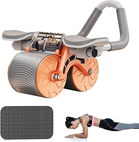 Pekoluta AB Roller Bauchtrainer | Automatisches Rebound Bauchrad | Bauchroller Bauchmuskeltrainer | Ab Roller Wheel Mit Knieschoner Für Core Trainer | Geräte Für Das Krafttraining Mit Dem Bauchrad